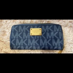 MK blue wallet